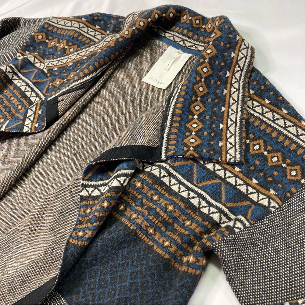 Thought London Organic Cotton / Wool Tribal Cardi Coat Size 16 - Picture 10 of 13